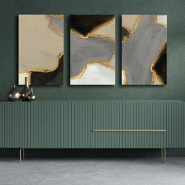 Wallity Conjunto de 3 Lienzos Decorativos Multicolor 45 x 70 cm